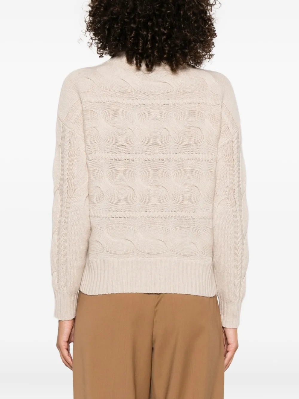 Max Mara Kabelgebreide coltrui Beige