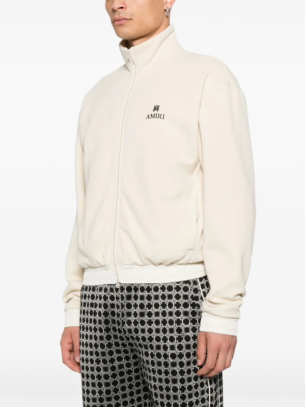 AMIRI Sweater met rits capuchon en geborduurd logo Beige