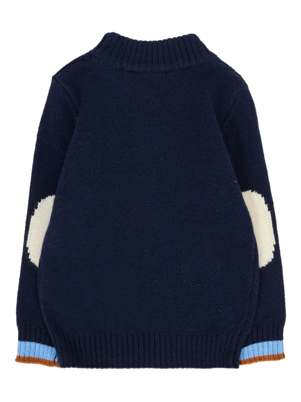 TRUSSARDI JUNIOR Trui met contrasterende elleboog en opstaande hals Blauw
