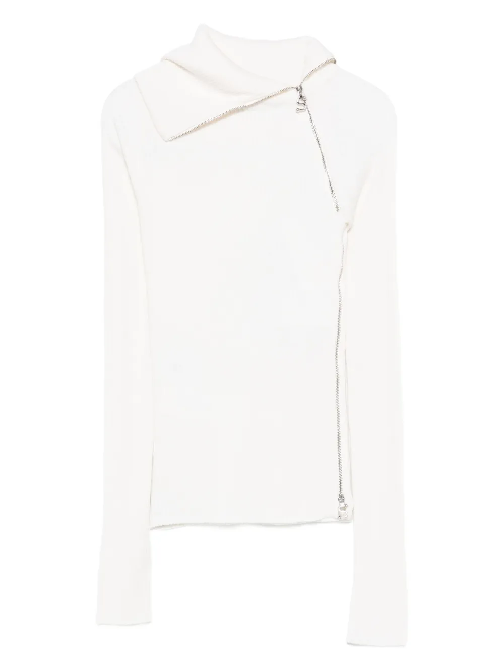 Sportmax Geribbelde trui met rits Wit