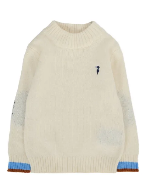 TRUSSARDI JUNIOR embroidered ribbed jumper