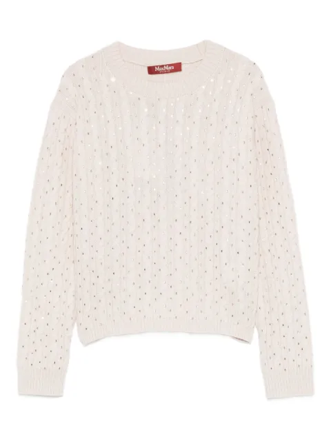 Max Mara embellished cable-knit sweater