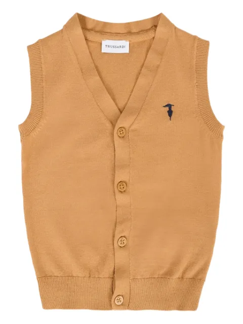 TRUSSARDI JUNIOR Colete com logo e abotoamento