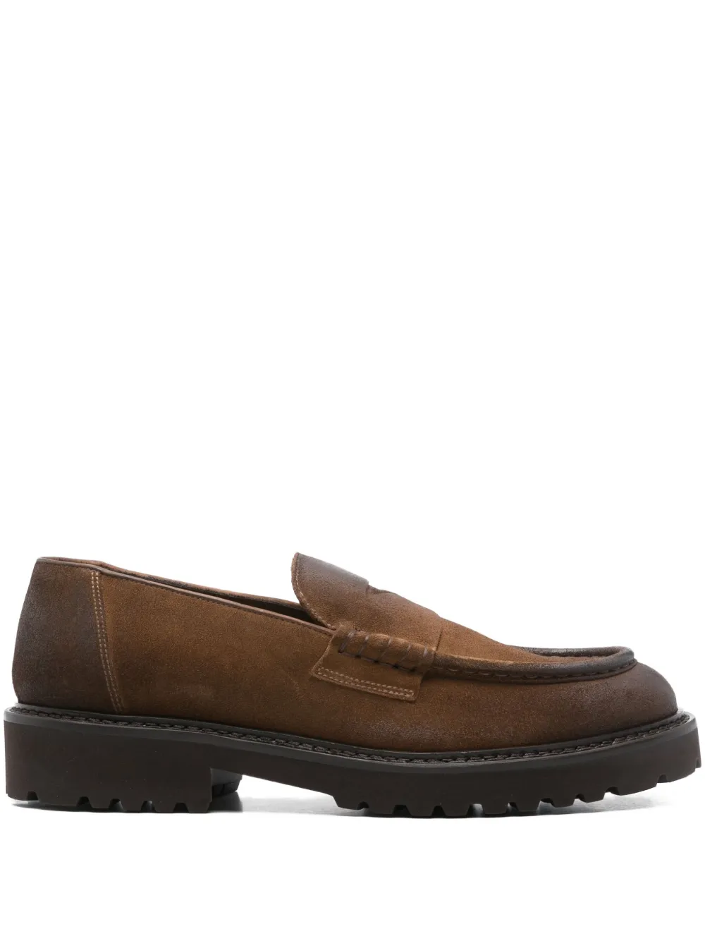 Doucal's suede penny loafers Brown