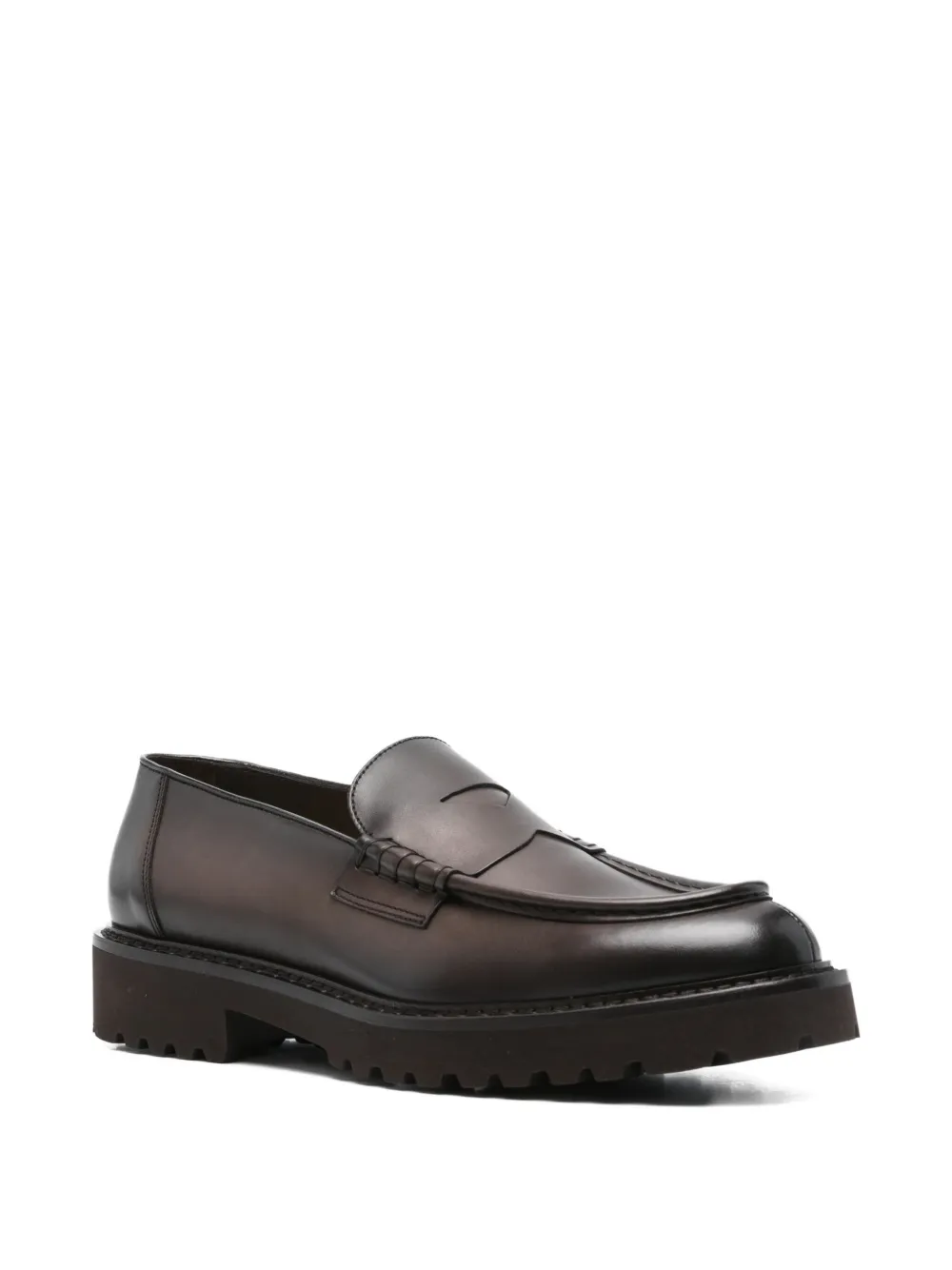 Doucal's penny leather loafers Brown