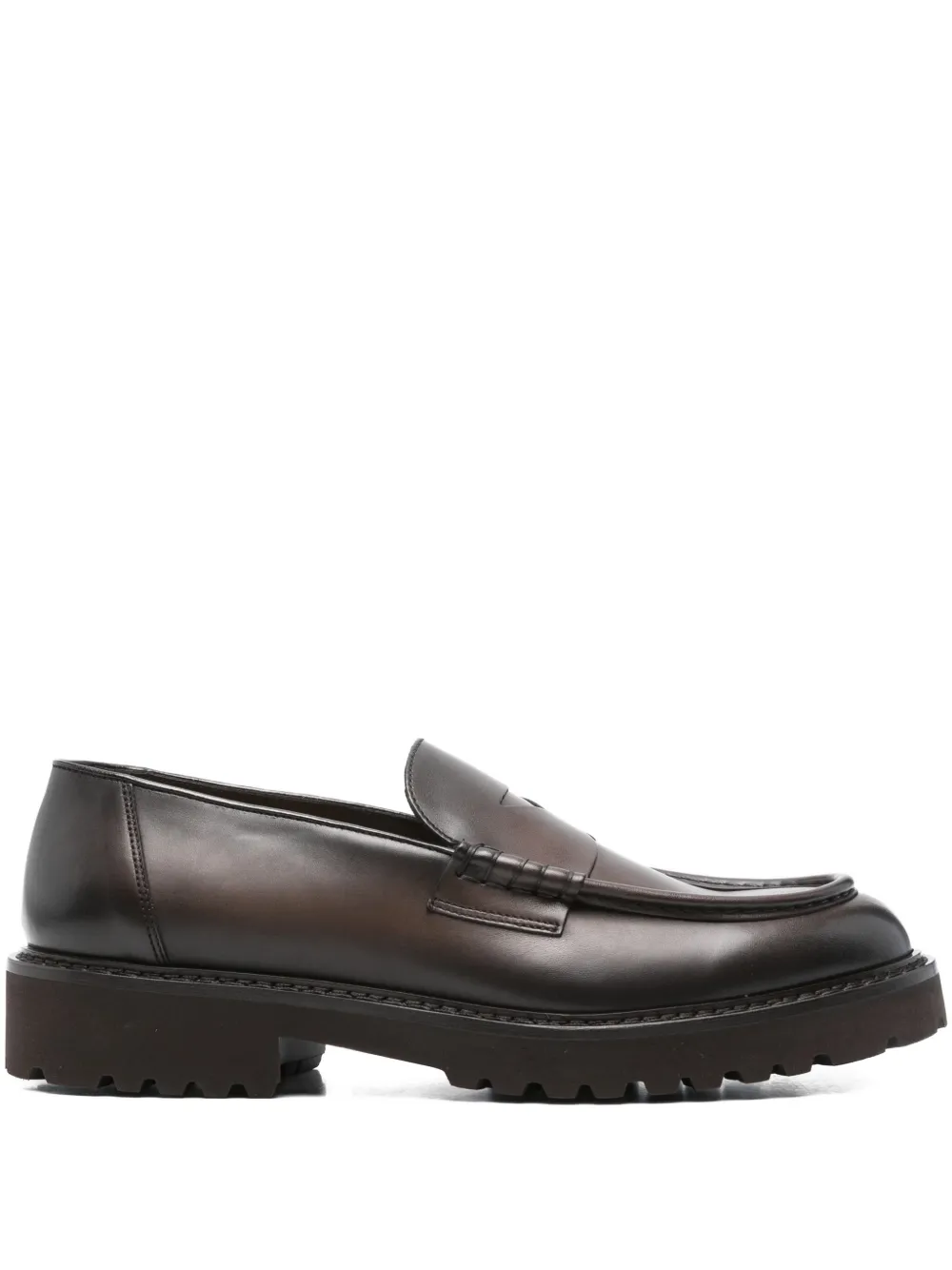 Doucal's penny leather loafers Brown