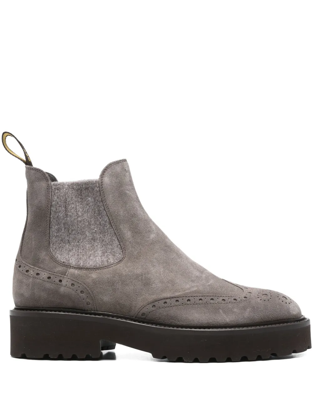 Doucal's brogue-detail chelsea boots Grey