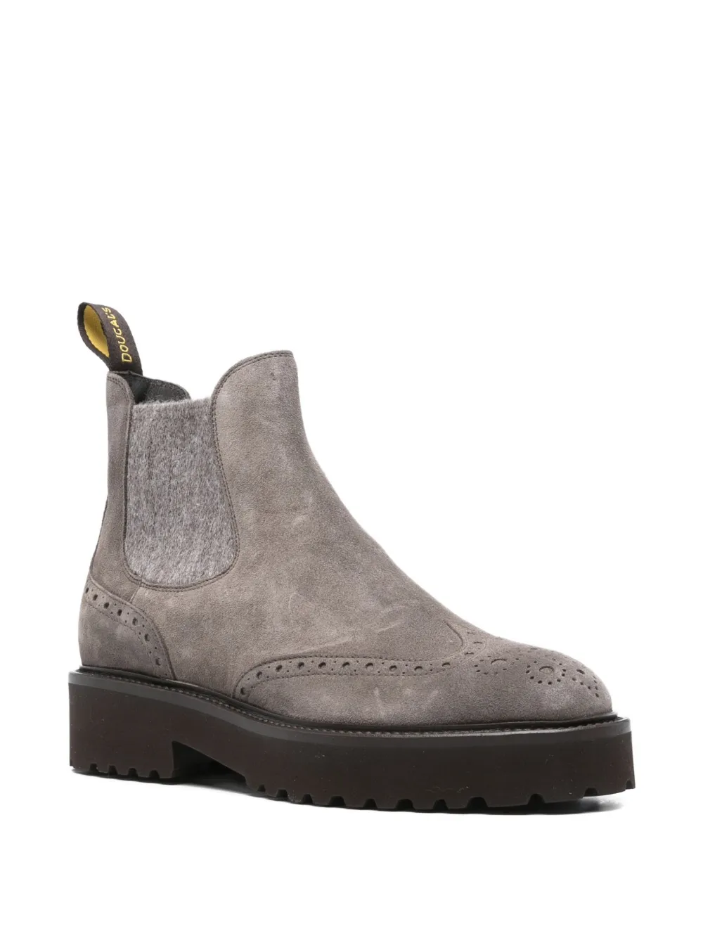 Doucal's brogue-detail chelsea boots Grey