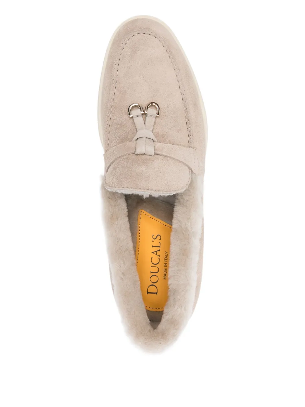 Doucal's tassel-embellished shearling loafers Neutrals