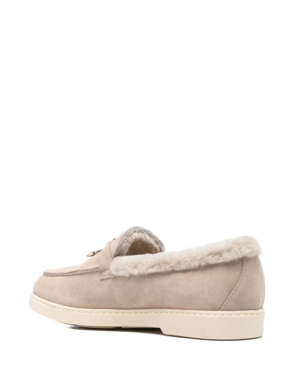 Doucal's tassel-embellished shearling loafers Neutrals