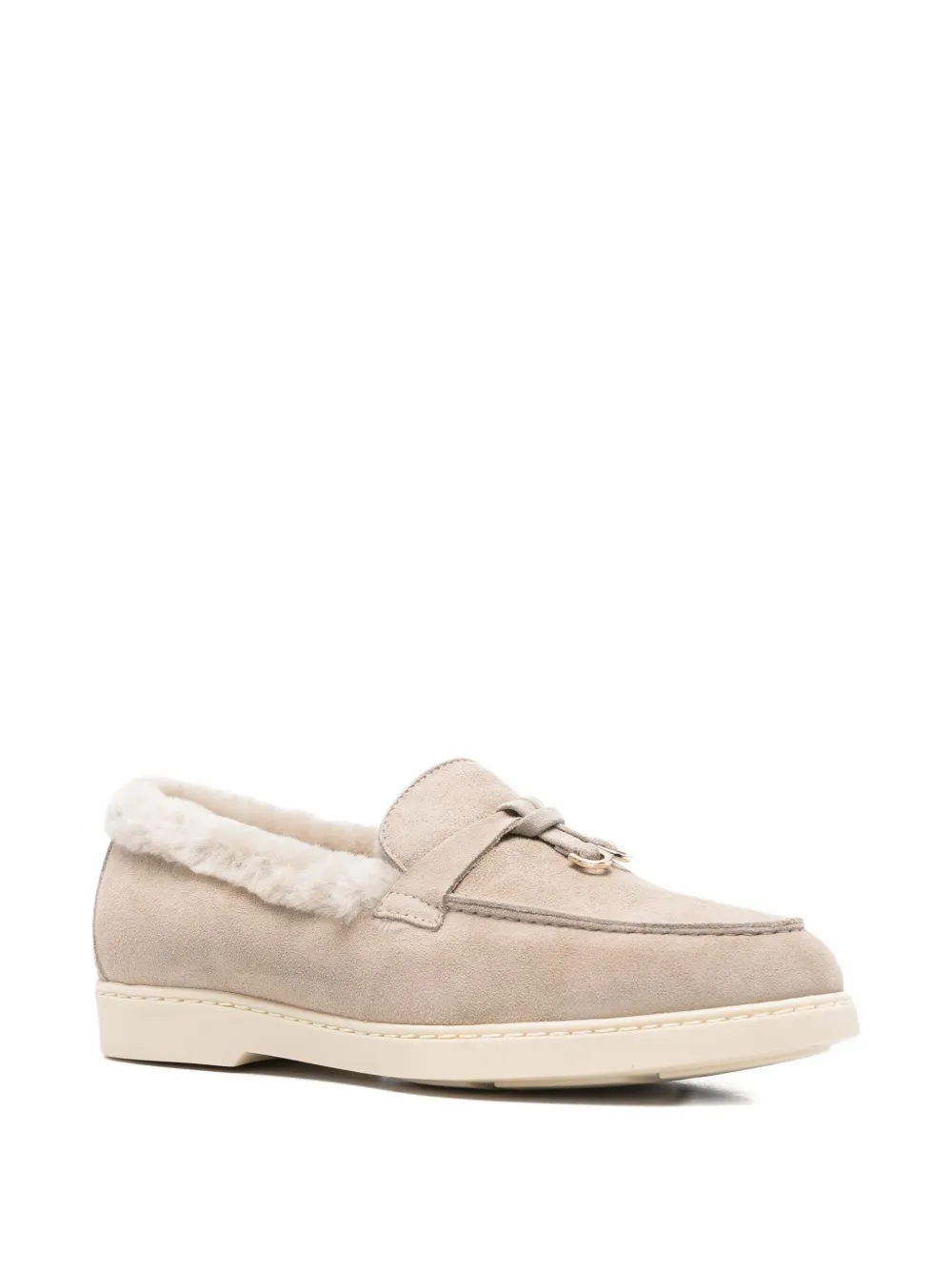 Doucal's tassel-embellished shearling loafers Neutrals