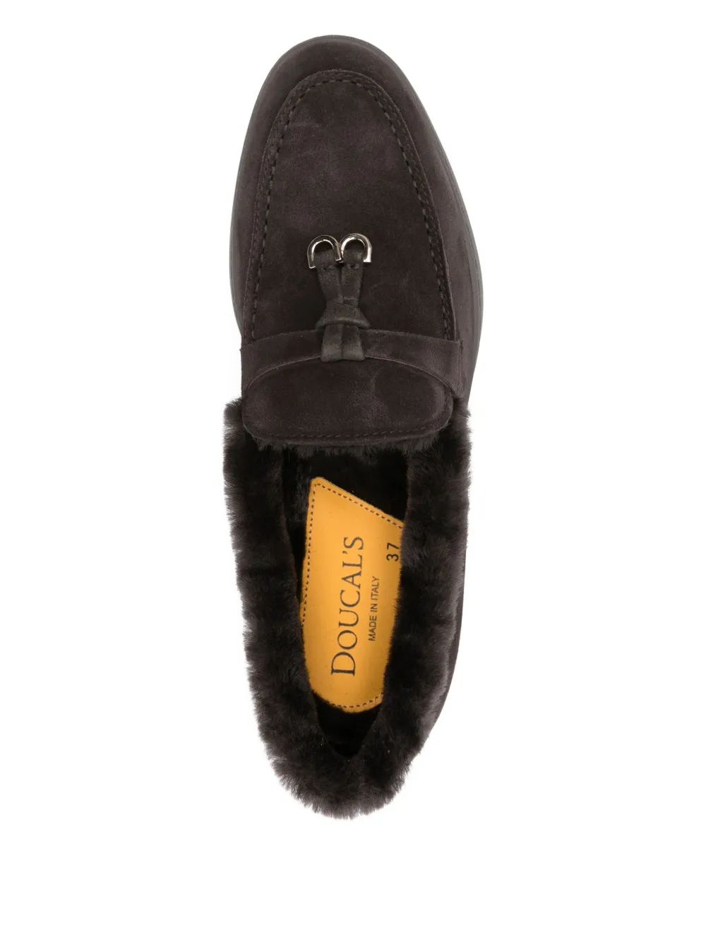 Doucal's tassel-embellished suede loafers Brown