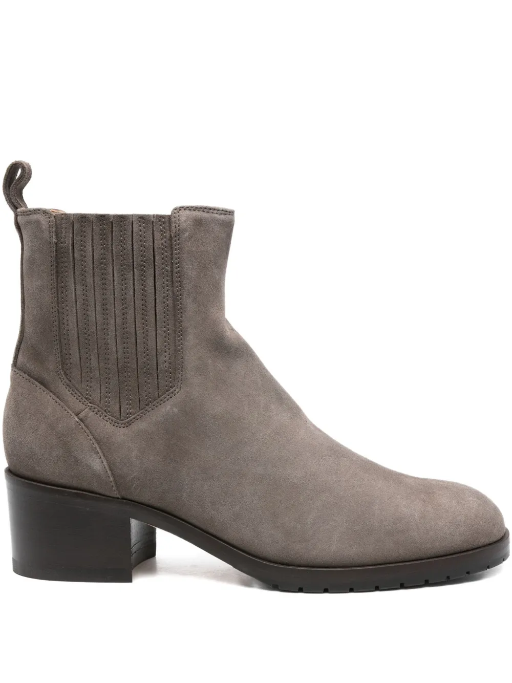 Doucal's 50mm Elastic-panel Suede Boots In Gray