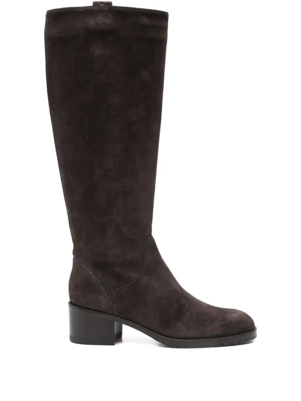 Doucal's 50mm Leather Knee-high Boots in Brown