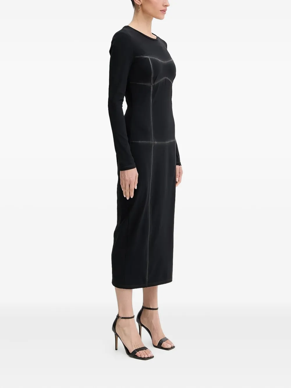 Patrizia Pepe long-sleeve midi dress Zwart