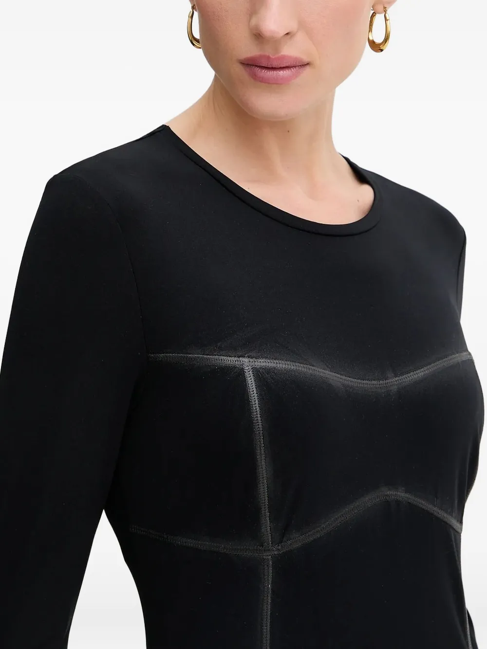 Patrizia Pepe long-sleeve midi dress Zwart