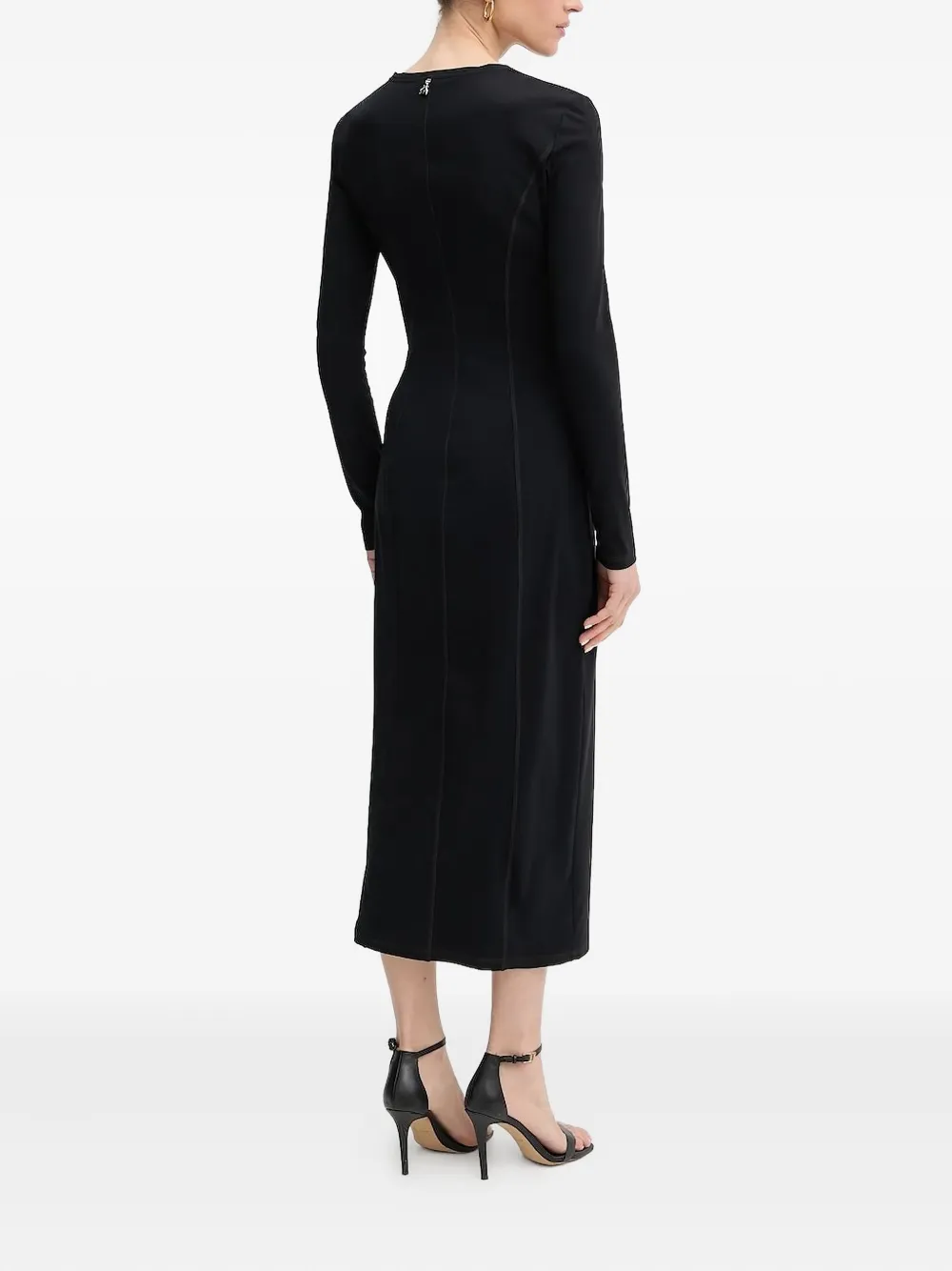 Patrizia Pepe Midi-jurk met lange mouwen - Zwart