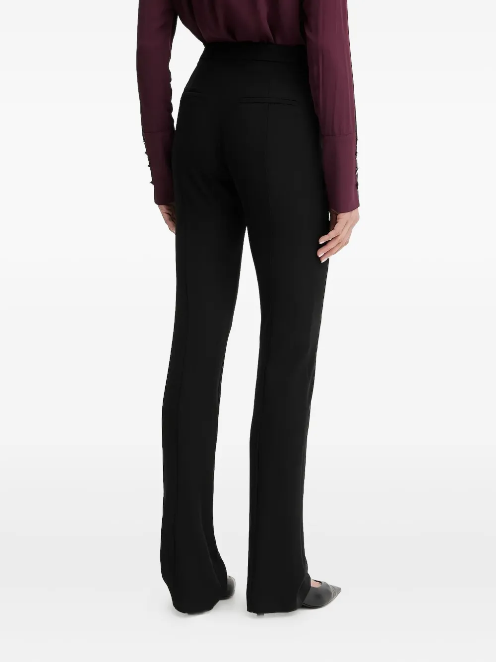 Patrizia Pepe Flared broek met rits - Zwart