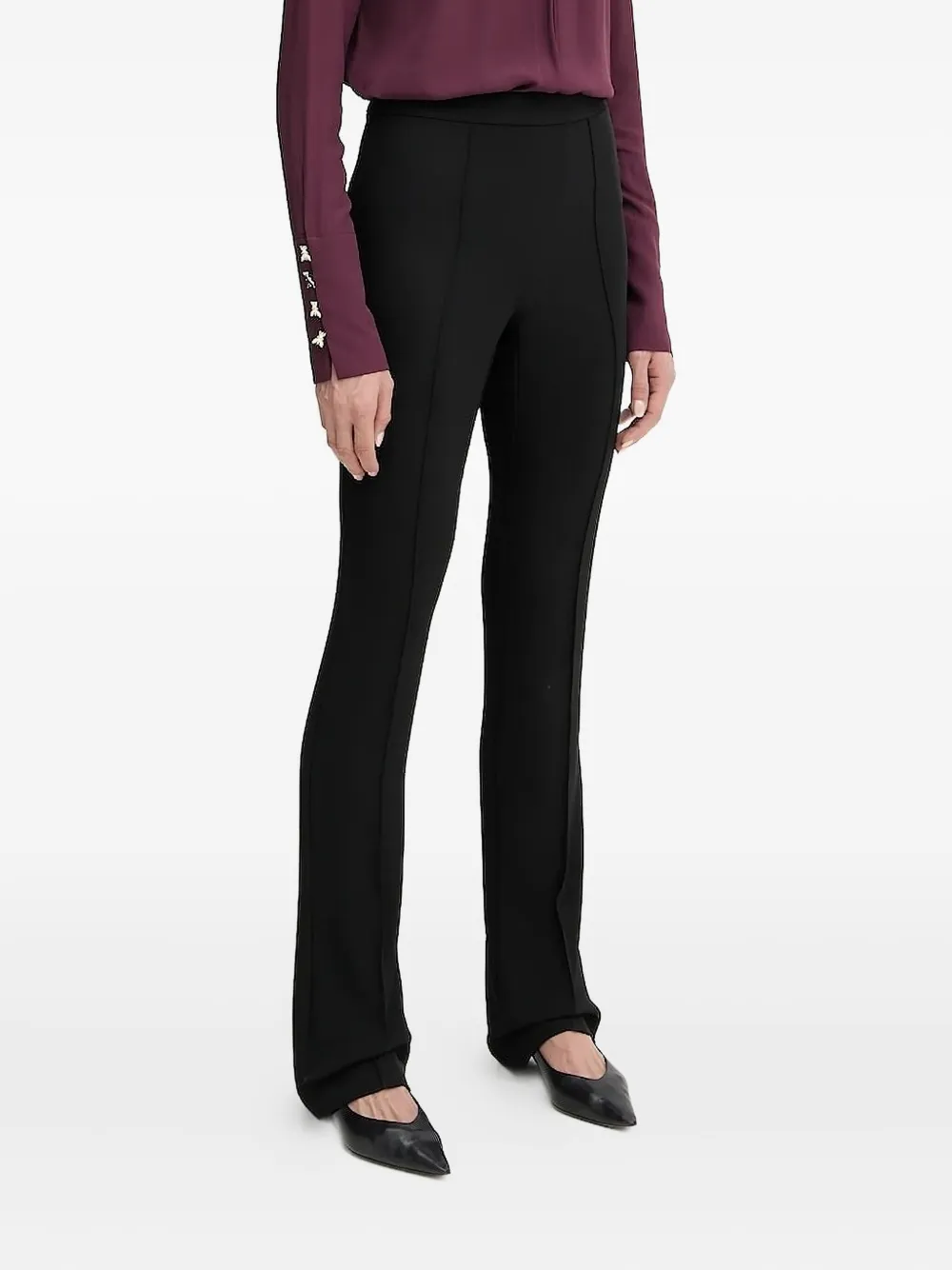 Patrizia Pepe zip-fly flared trousers Zwart