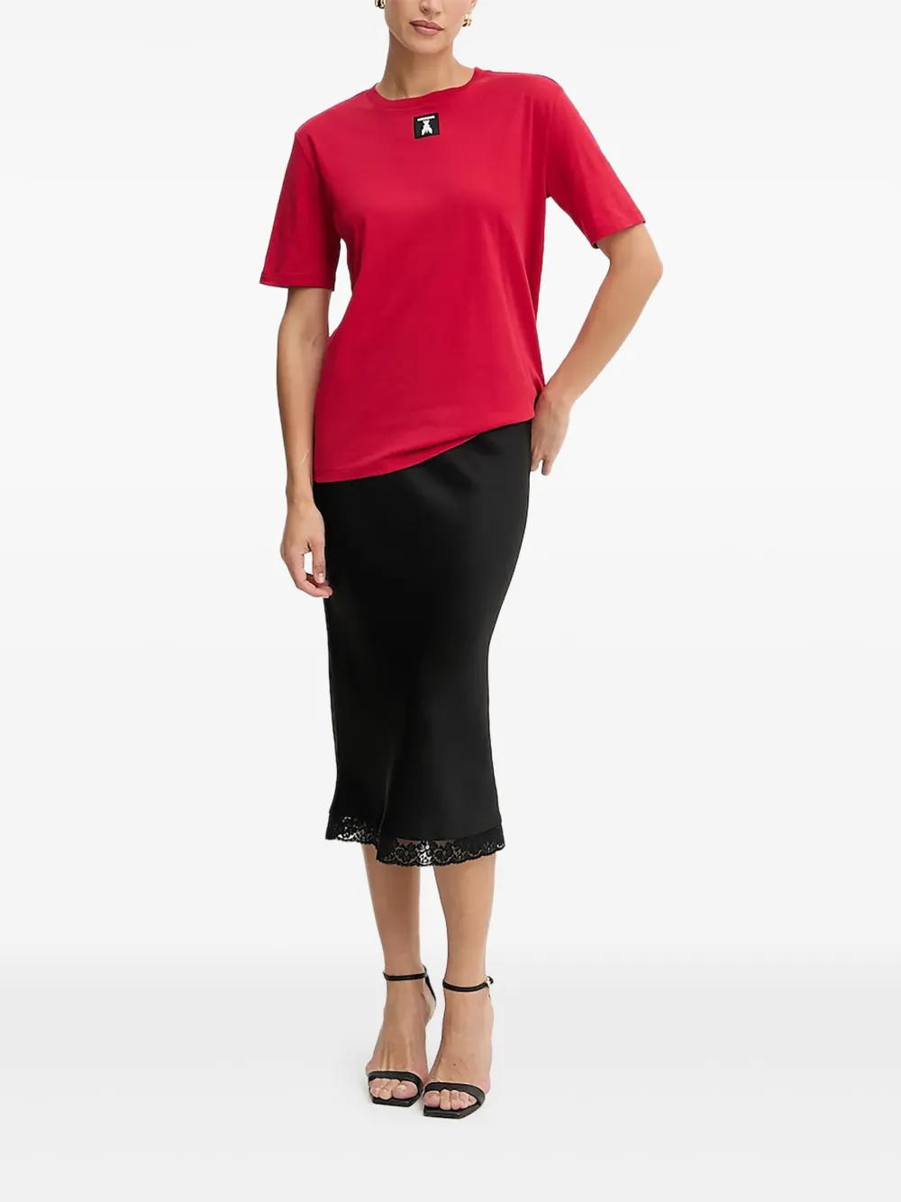Patrizia Pepe logo-patch T-shirt | Red | Image 1