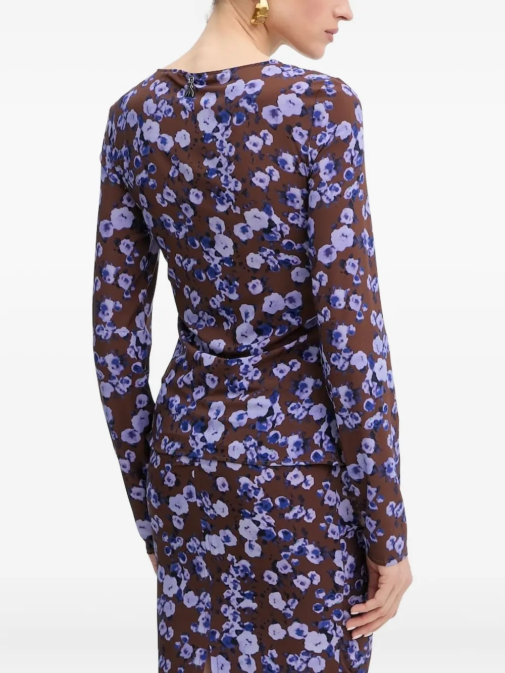 Patrizia Pepe Midi-jurk met bloemenprint - Bruin