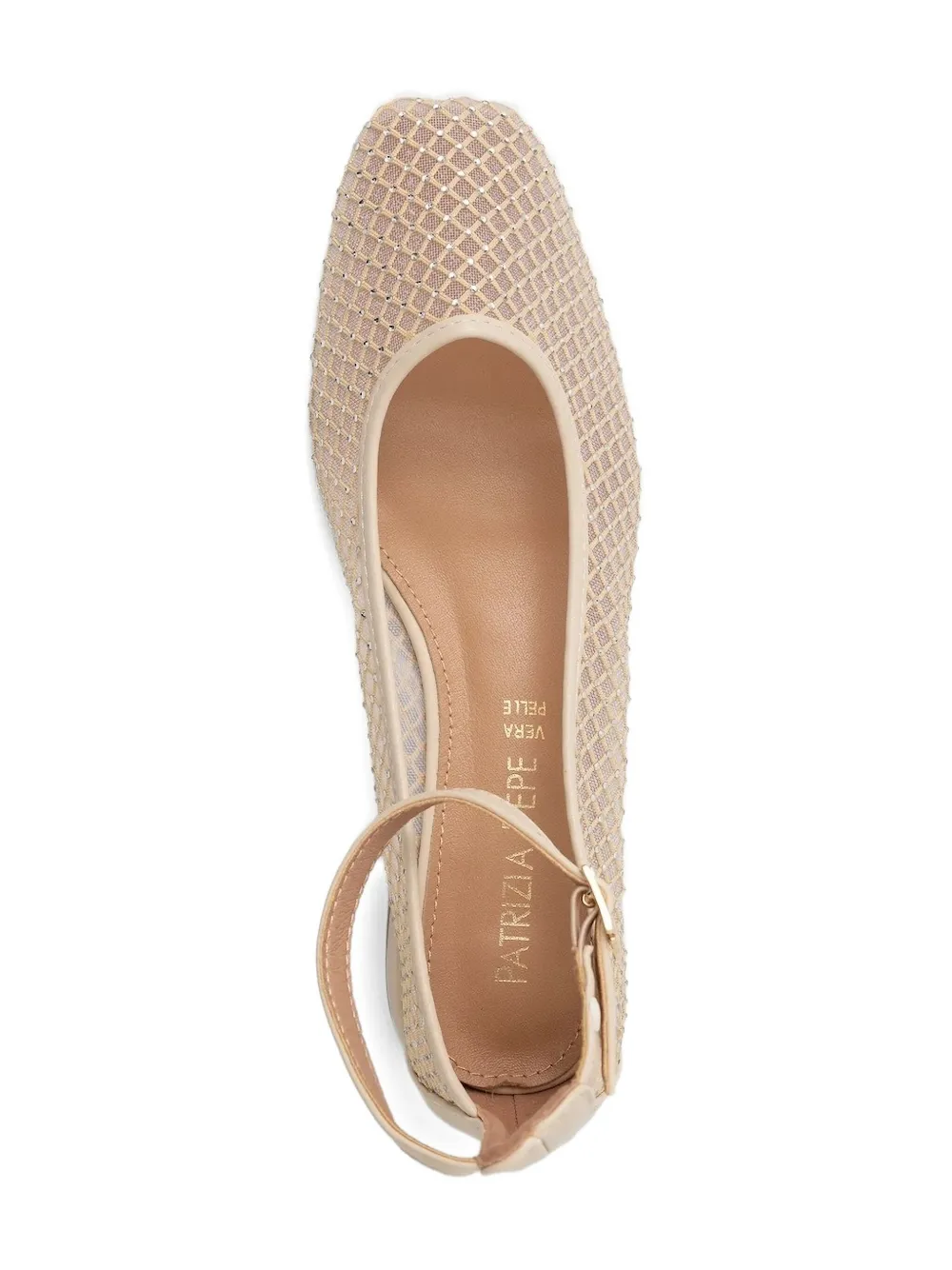 Patrizia Pepe girl embellished mesh ballerinas Neutrals