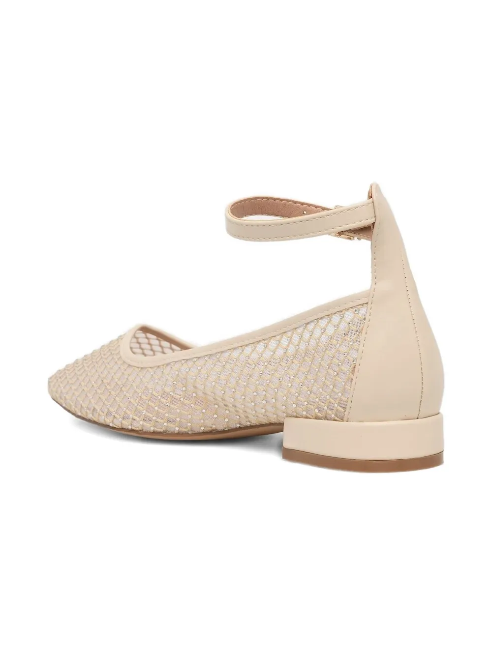 Patrizia Pepe girl embellished mesh ballerinas Neutrals