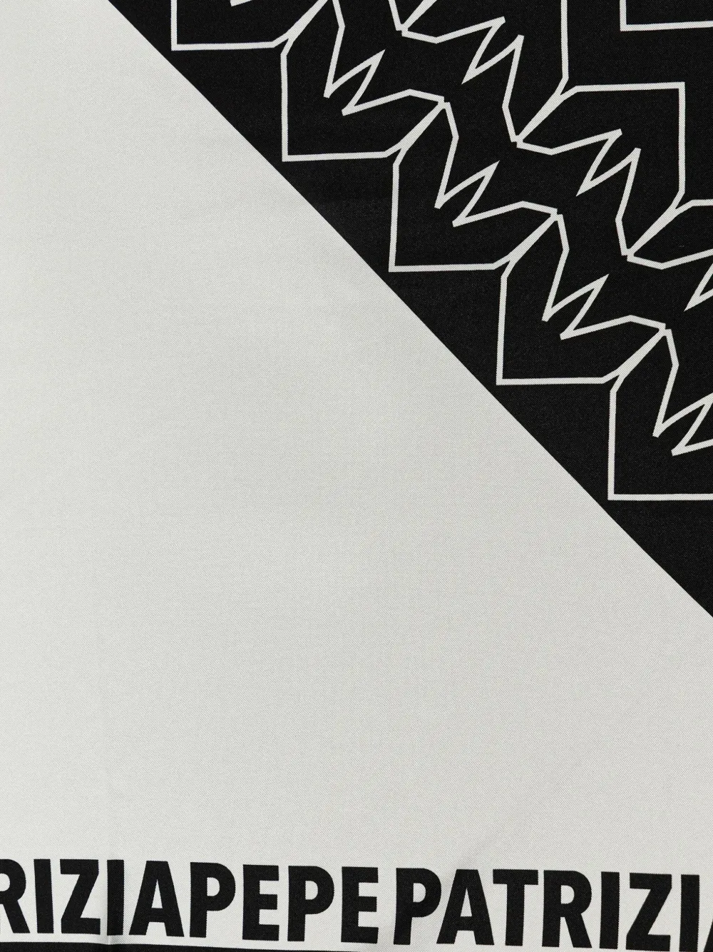 Patrizia Pepe Geometric Silk Print Scarf In White