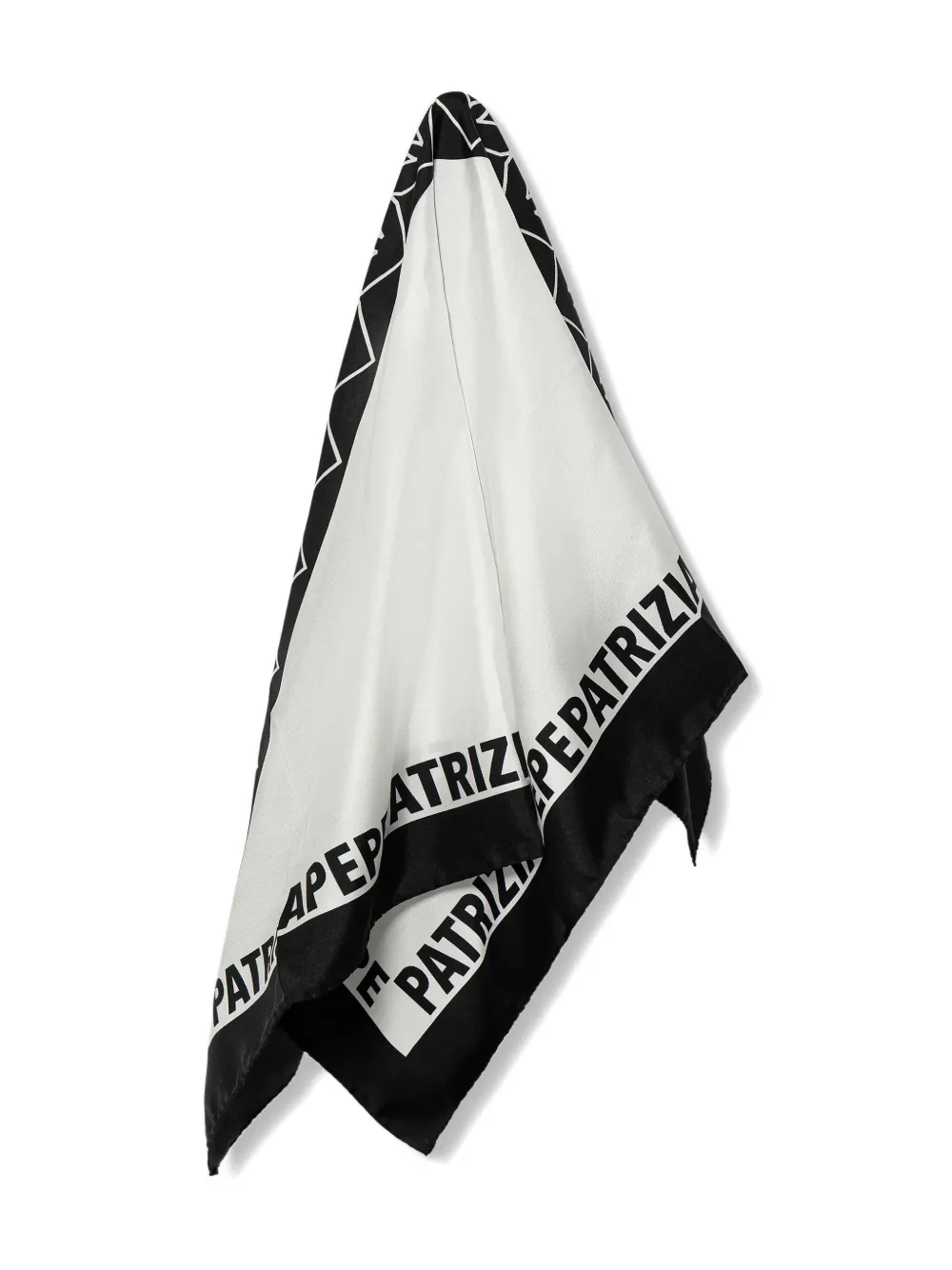 Patrizia Pepe Geometric Silk Print Scarf In White