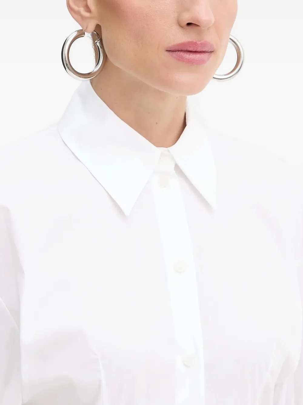 Patrizia Pepe Button-up blouse met aansluitende manchetten Wit