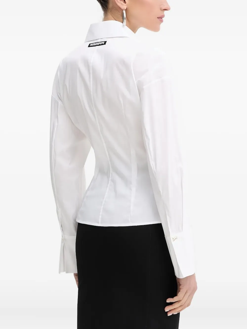 Patrizia Pepe Button-up blouse met aansluitende manchetten Wit