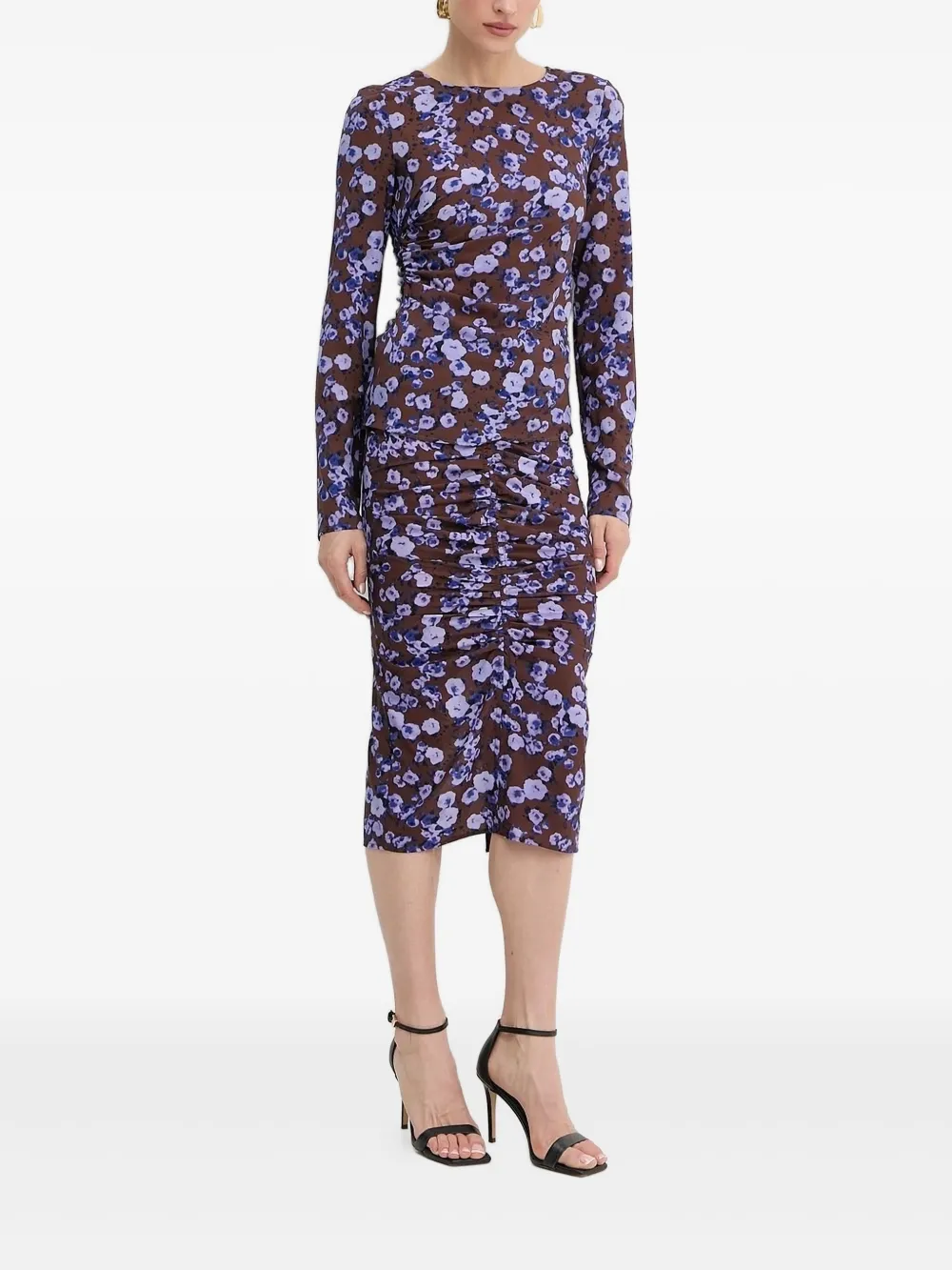 Patrizia Pepe floral-print midi skirt Bruin