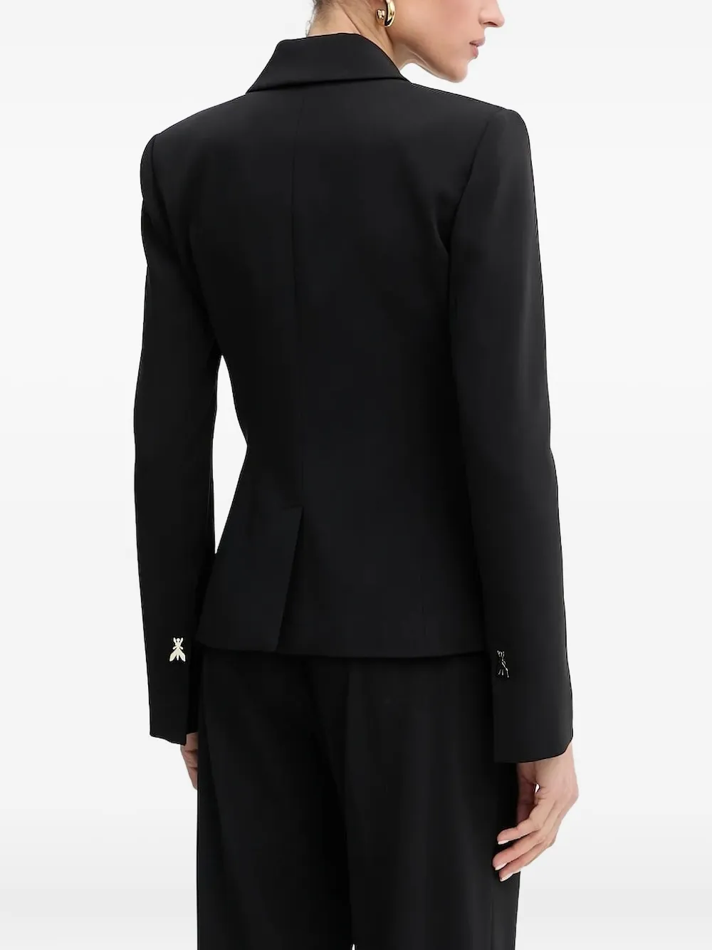 Patrizia Pepe belted buckle blazer Zwart