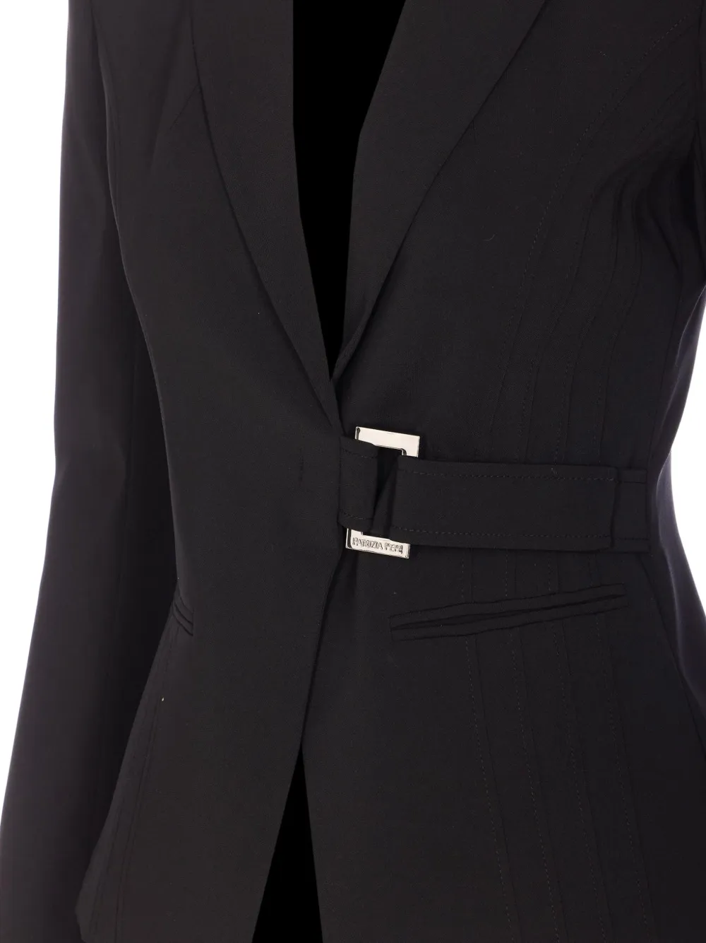 Patrizia Pepe Blazer met ceintuur en gesp Zwart