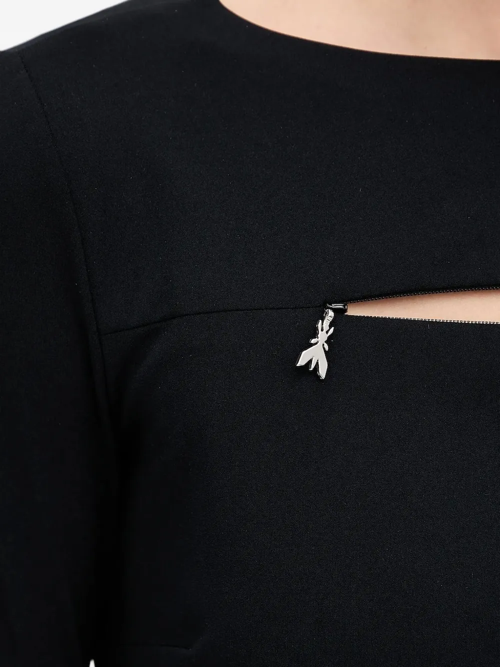 Patrizia Pepe keyhole-neckline zip-cuff dress Zwart