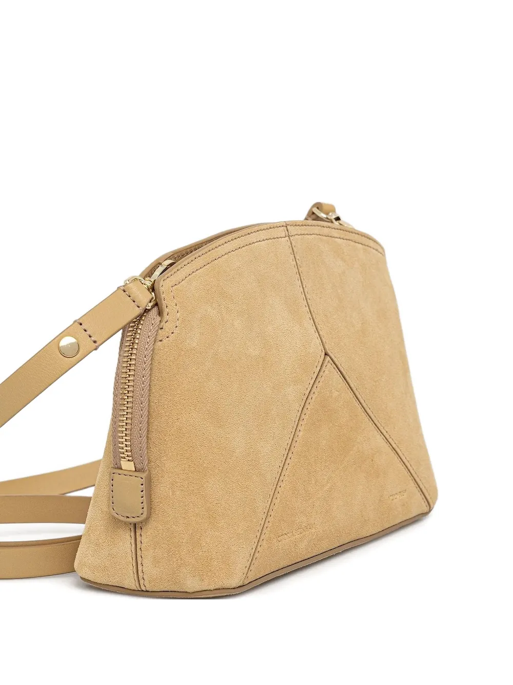 Victoria Beckham suede panelled clutch bag | Neutrals | Image 1