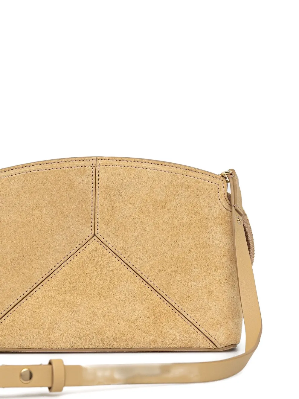 Victoria Beckham suede panelled clutch bag Beige