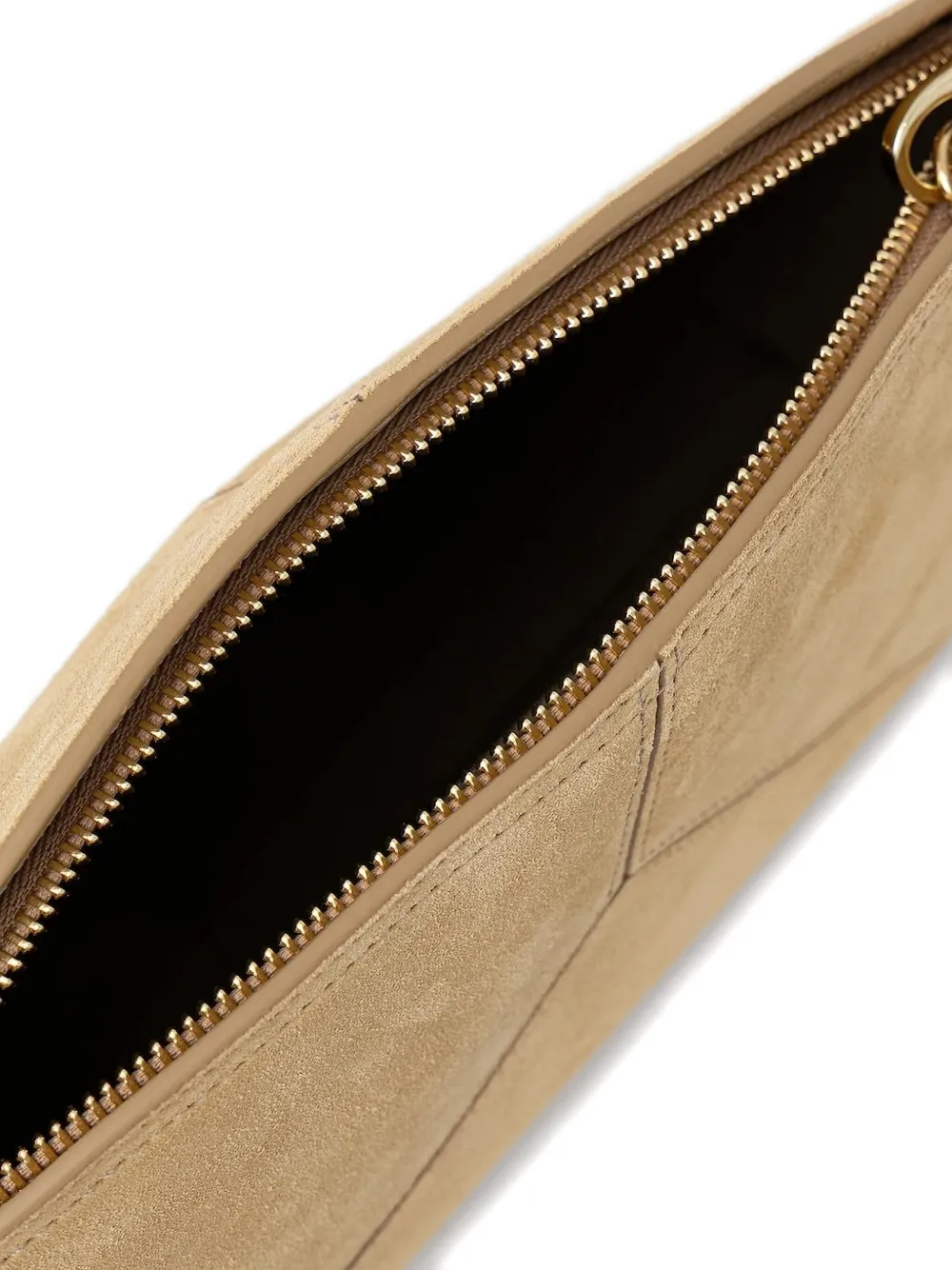 Victoria Beckham suede panelled clutch bag Beige