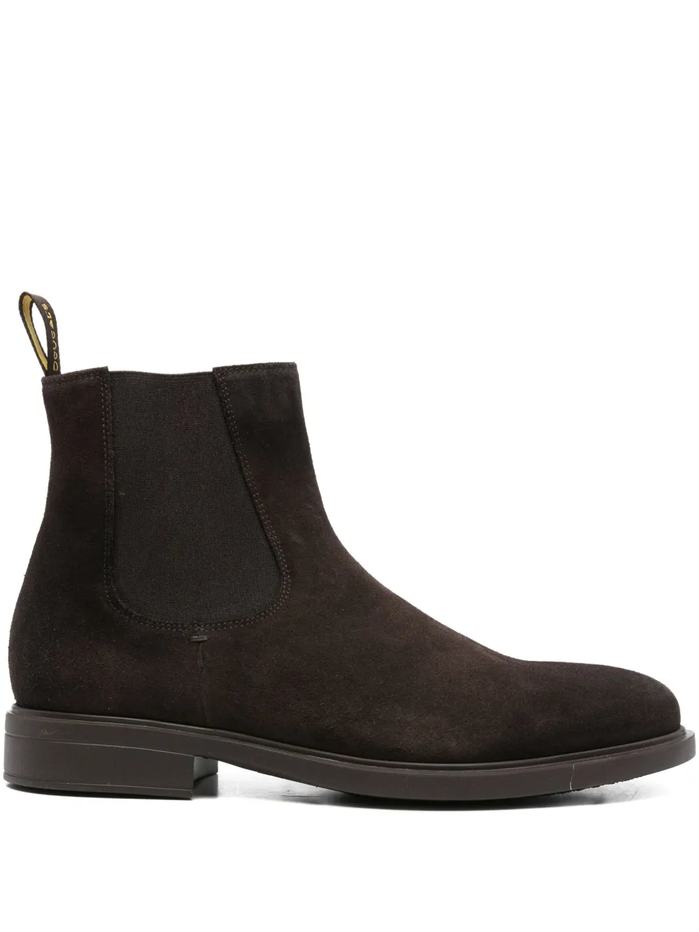 Doucal's elastic-panel suede boots Brown