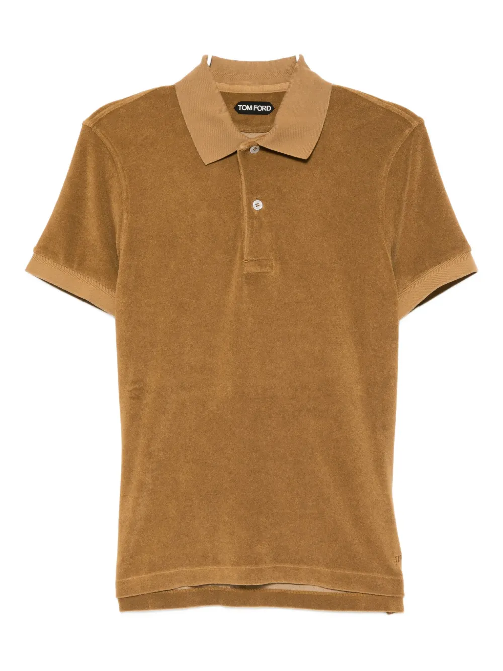 TOM FORD Polo in misto cotone con logo - Marrone