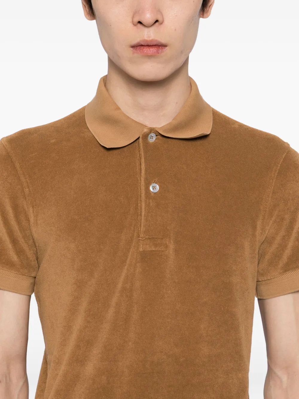 TOM FORD Poloshirt van katoenblend Bruin
