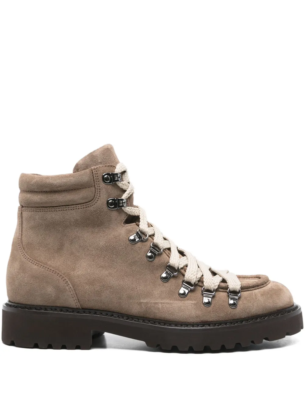 Doucal's lace-up suede ankle boots Brown