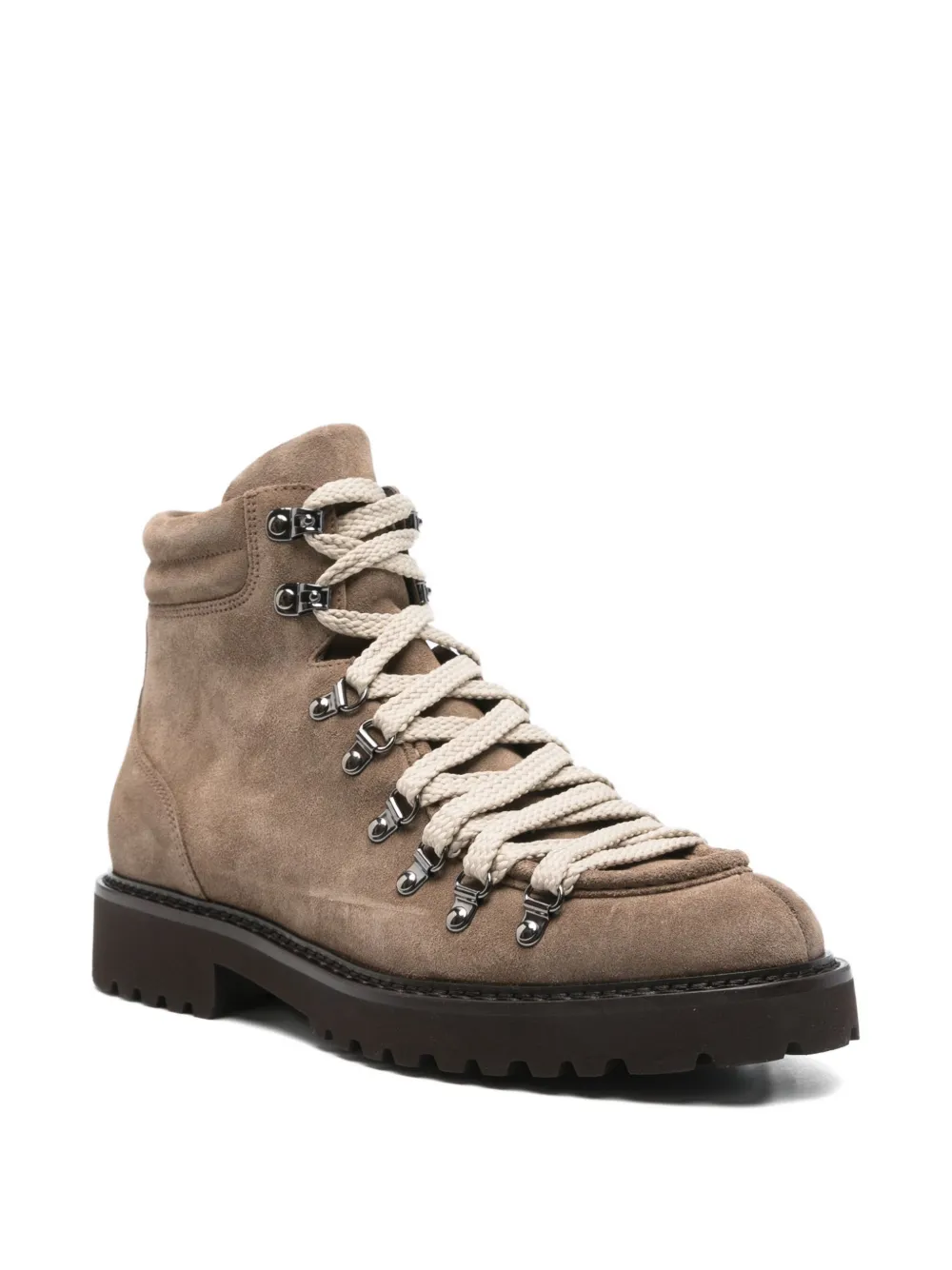 Doucal's lace-up suede ankle boots Brown