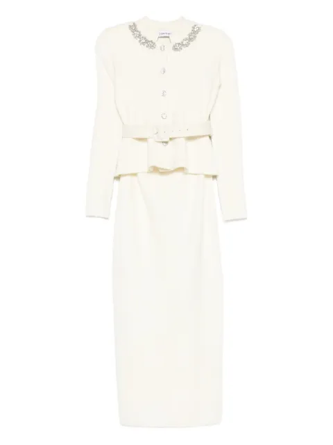 Self-Portrait embellished belted dress