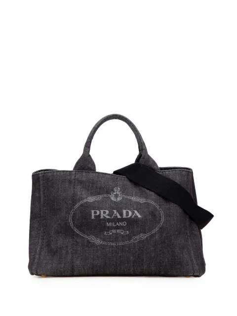 Prada Pre-Owned 2013-2025 Denim Canapa Logo satchel