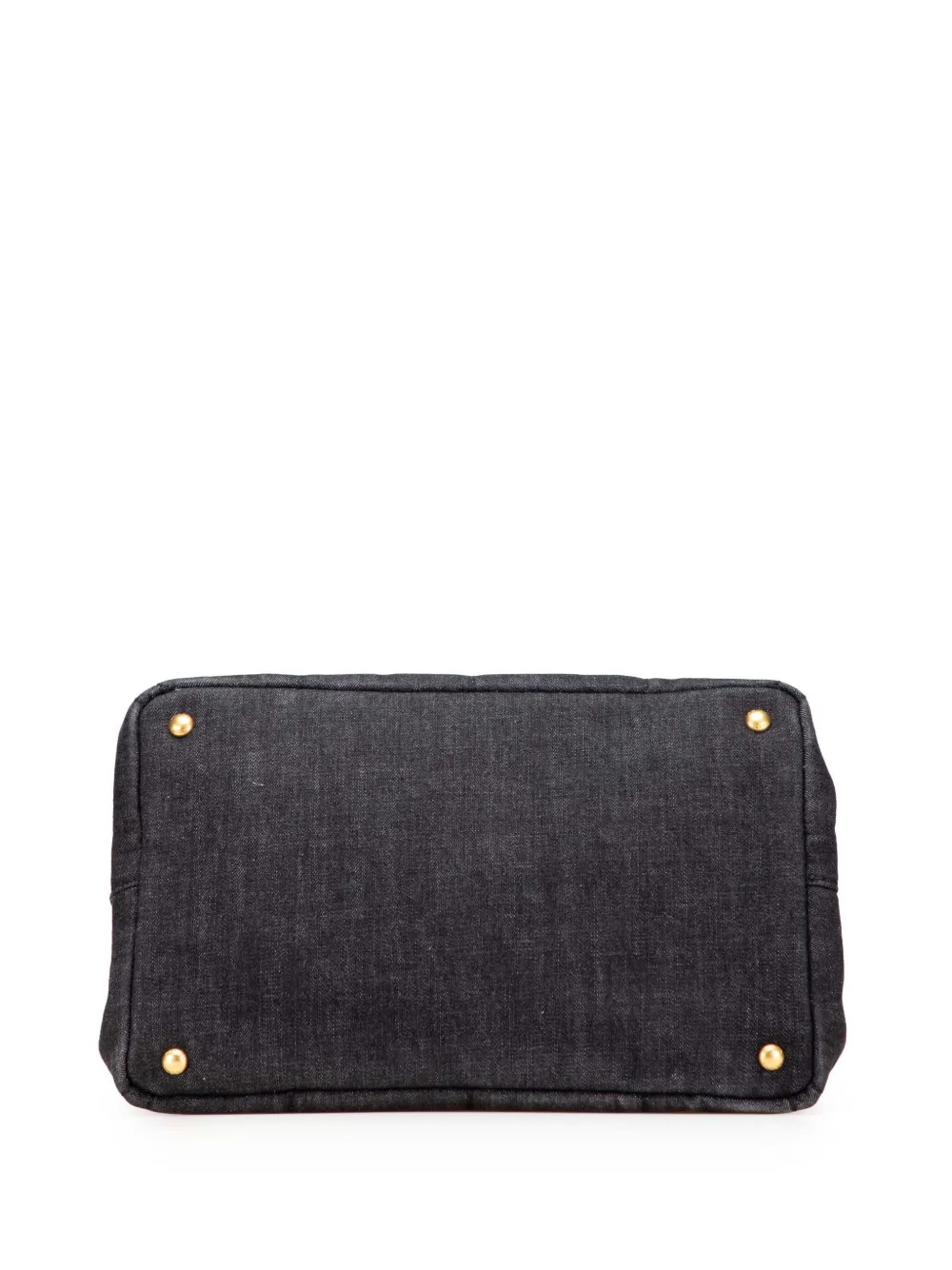 Pre-owned Prada 2013-2025 Denim Canapa Logo Satchel In Gray