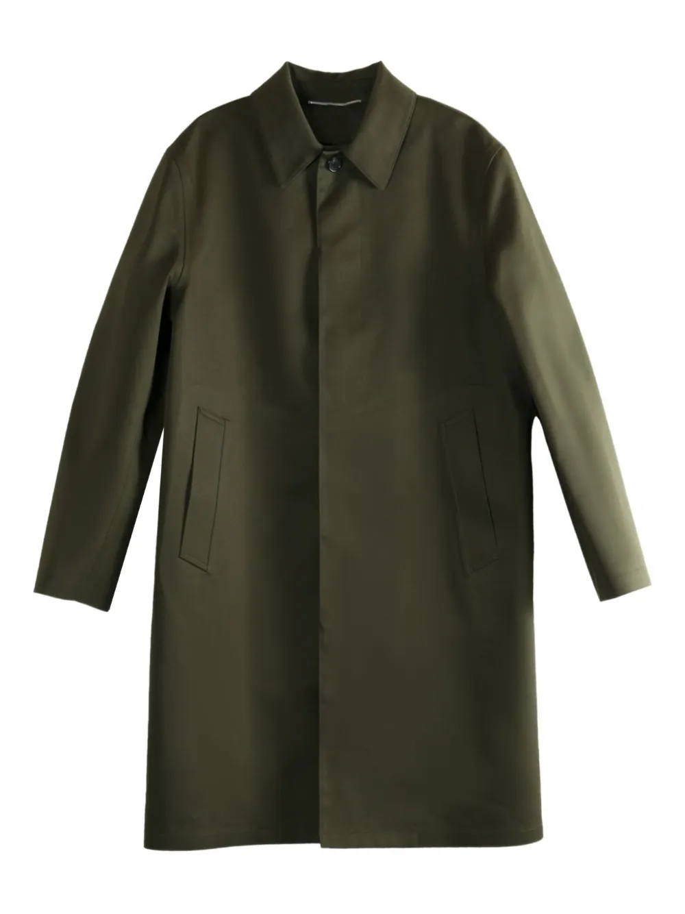 buttoned flap-pocket coat