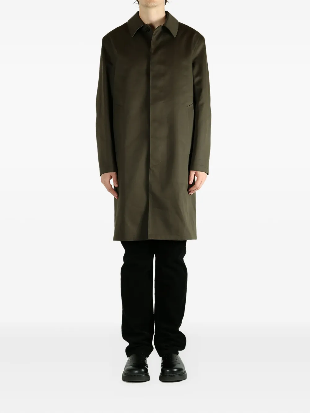 Saint Laurent buttoned flap-pocket coat Groen