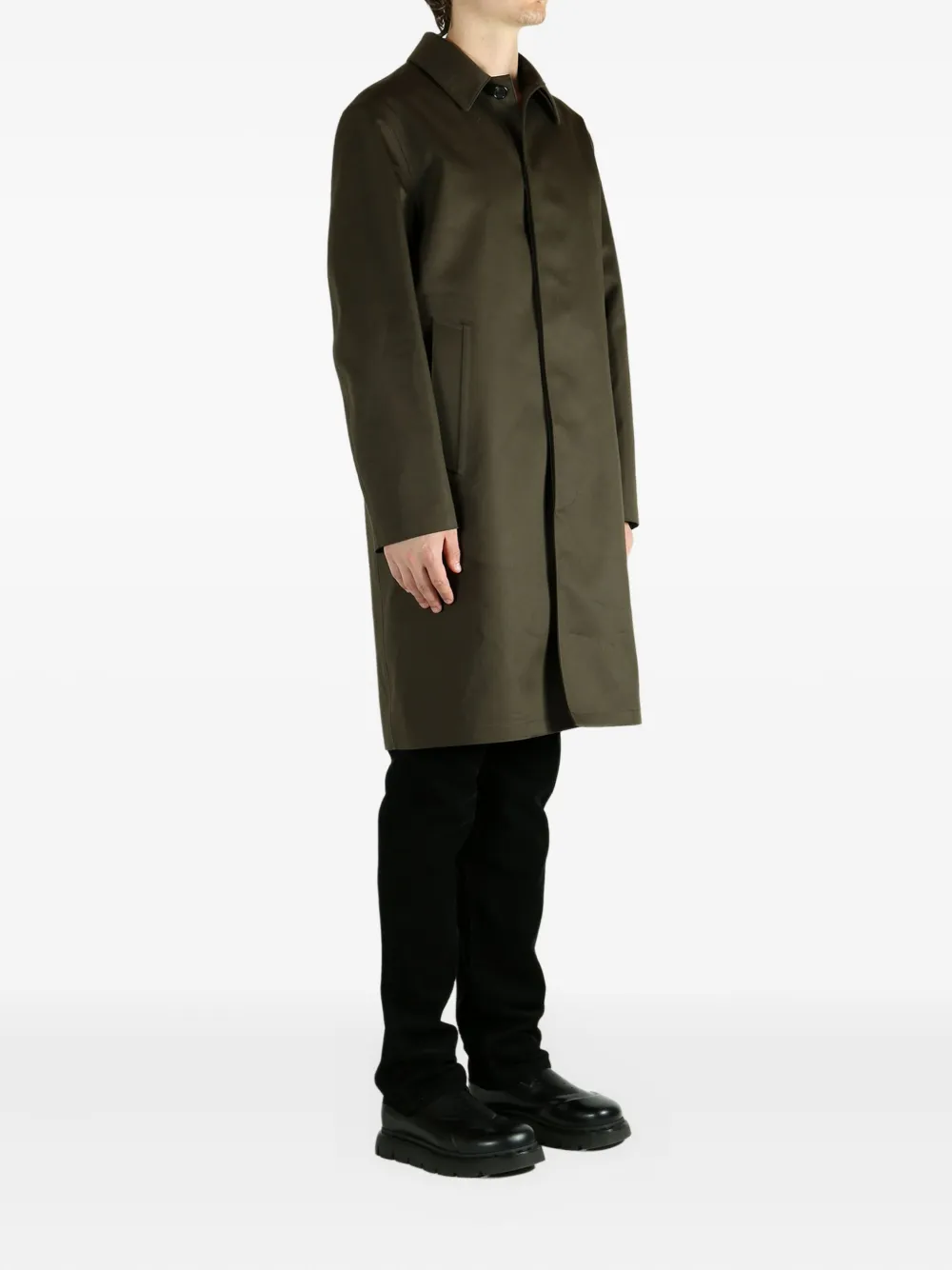 Saint Laurent buttoned flap-pocket coat Groen