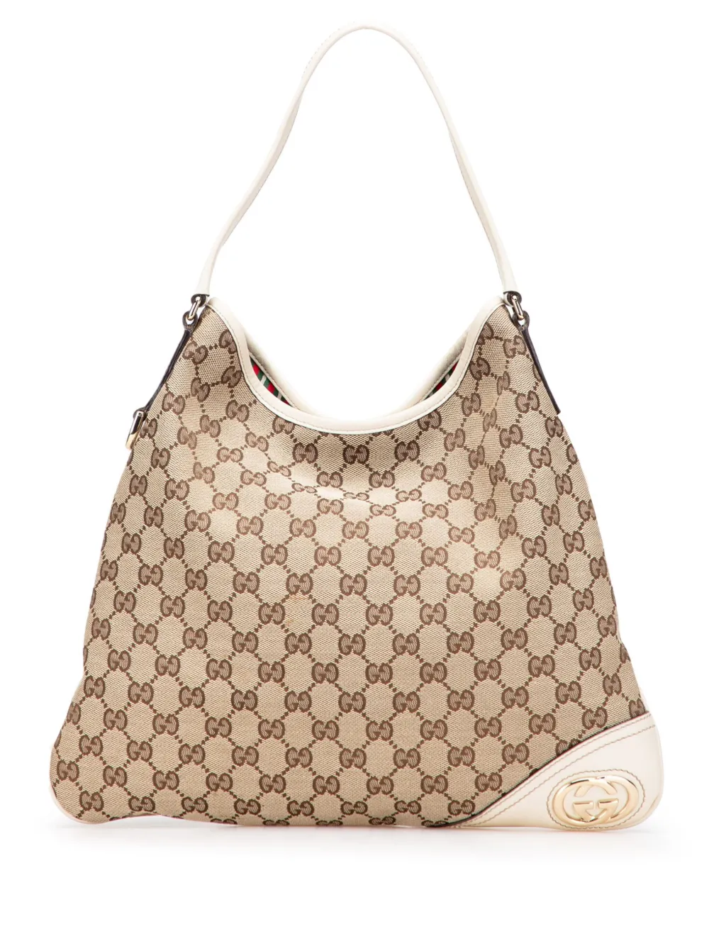 Gucci Pre-Owned 2016-2025 GG Canvas New Britt hobo bag - ブラウン Gucci Pre-Owned 2016-2025 GG Canvas New Britt hobo bag - ブラウン
